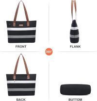 LOVEVOOK Laptop Shoulder Work Tote Bag for Women,Lightweight Casual School Bag Fits 15.6 In Laptop Handbag Purse 2pc/set - Image 4