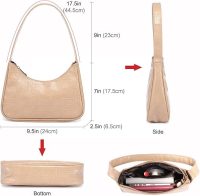 LOVEVOOK Shoulder Bag for Women, Small Purses Croc Pattern Clutch Purse Vegan Leather Little Purse Cute Mini Handbag - Image 3