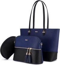 Handbags for Women Shoulder Bags Tote Satchel Hobo 3pcs Purse Set