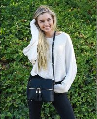 SG SUGU Lunar Lightweight Medium Dome Crossbody Bag Shoulder Bag with Tassel | Zipper Pocket | Adjustable Strap - Image 5