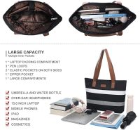 LOVEVOOK Laptop Shoulder Work Tote Bag for Women,Lightweight Casual School Bag Fits 15.6 In Laptop Handbag Purse 2pc/set - Image 2