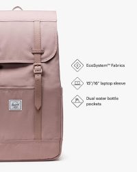 Herschel Retreat Backpack, Black/Leather, Mid-Volume 14.0L - Image 2