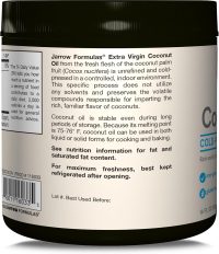Jarrow Formulas Extra Virgin Coconut Oil, Made with Organic Extra Virgin Coconut Oil, 16 Fl. Ounces, 32 Servings - Image 6