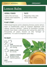 Traditional Medicinals Organic Lemon Balm Herbal Tea, Calming and Supports Digestion (Pack of 2) - 32 Tea Bags Total - Image 3